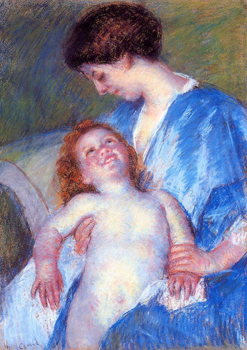 Bebê sorrindo para a mãe (Mary Cassatt) - Reprodução com Qualidade Museu