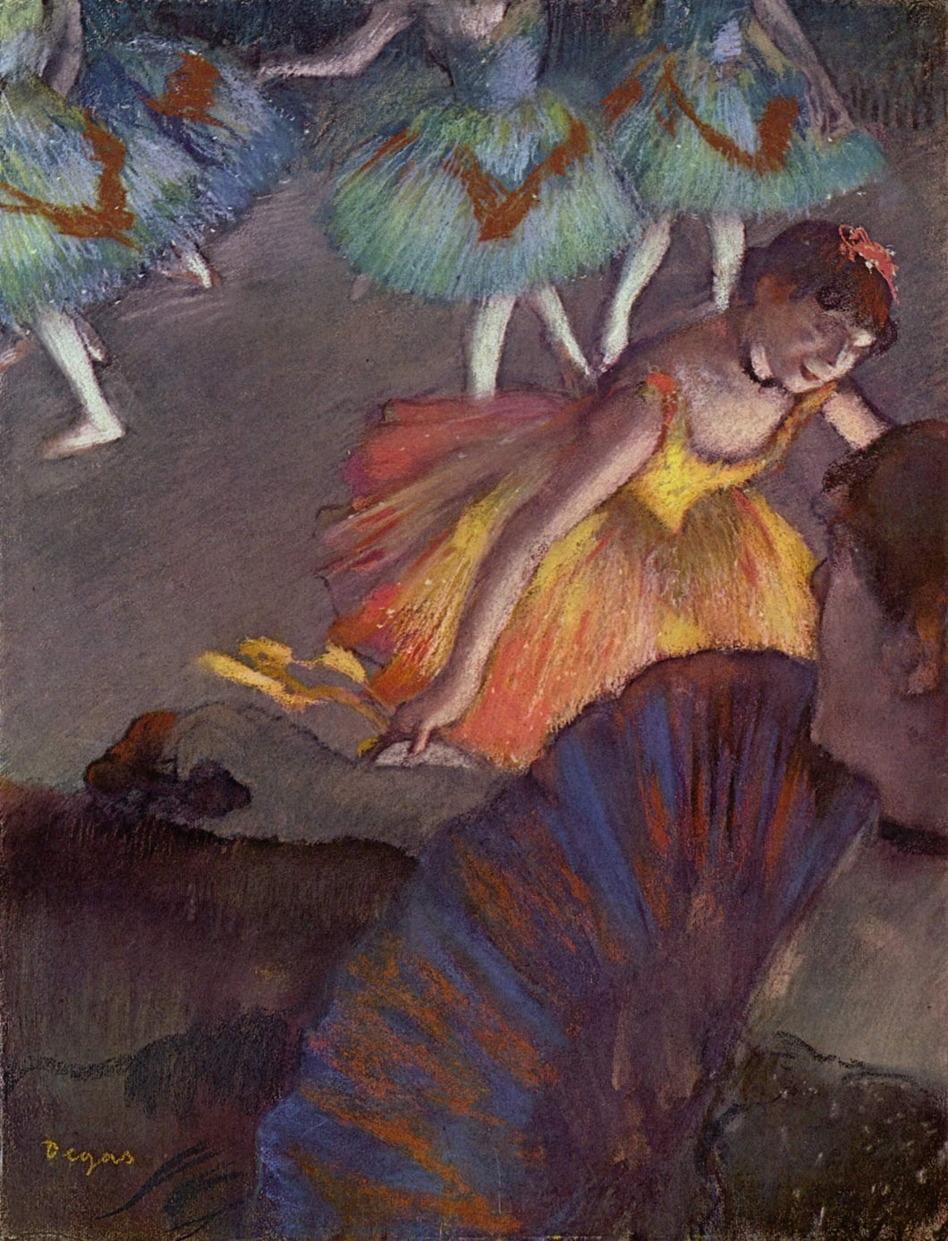 Bailarina e senhora com um leque (Edgar Degas) - Reprodução com Qualidade Museu