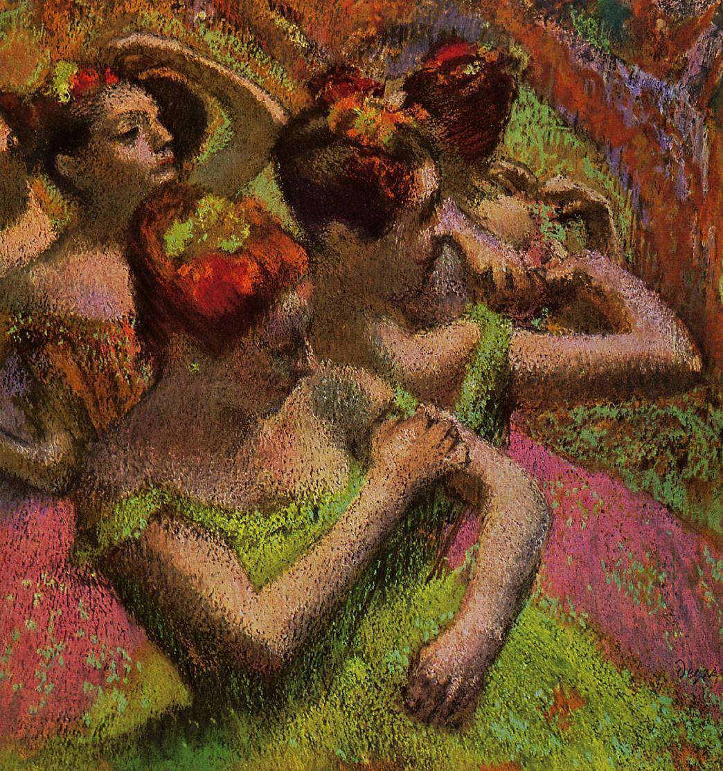 Bailarinas ajustando seus vestidos (Edgar Degas) - Reprodução com Qualidade Museu