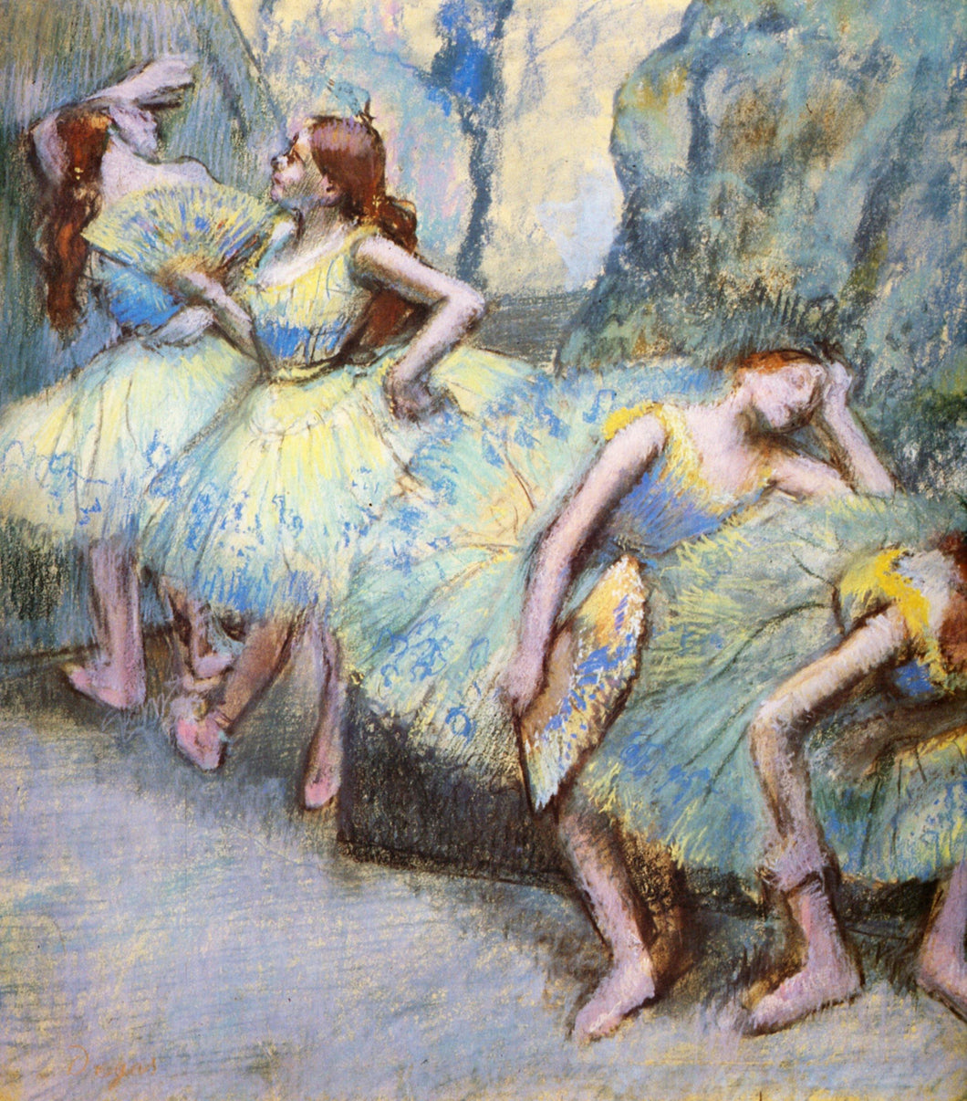 Dançarinos de balé nas asas (Edgar Degas) - Reprodução com Qualidade Museu