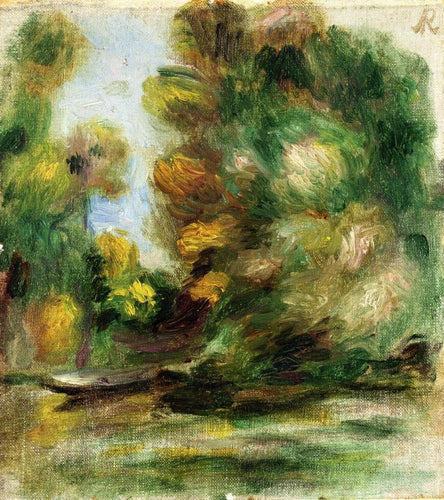 Margens do rio, um barco (Pierre-Auguste Renoir) - Reprodução com Qualidade Museu