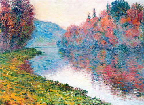 Margens do Sena em Jenfosse, tempo bom (Claude Monet) - Reprodução com Qualidade Museu