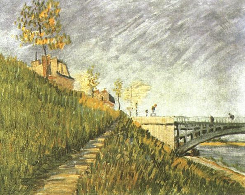 Margens do Sena perto de Pont De Clichy (Vincent Van Gogh) - Reprodução com Qualidade Museu