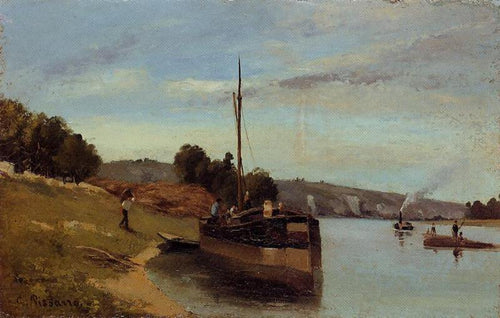 Barcaças em Le Roche Guyon (Camille Pissarro) - Reprodução com Qualidade Museu