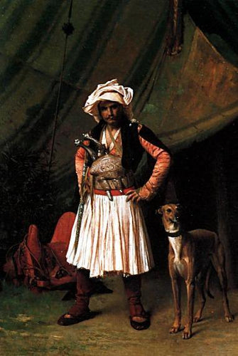 Bashi Bazouk e seu cachorro (Jean-Leon Gerome) - Reprodução com Qualidade Museu