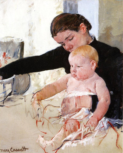 Banhando o jovem herdeiro (Mary Cassatt) - Reprodução com Qualidade Museu