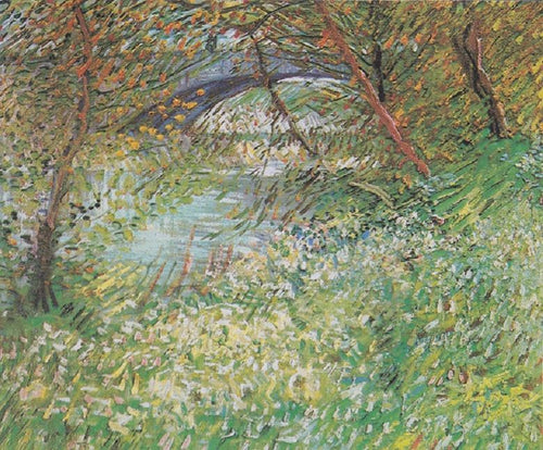 Margens do Sena em Pont De Clichy na primavera (Vincent Van Gogh) - Reprodução com Qualidade Museu