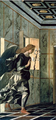 Anjo da Anunciação e Virgem Anunciante - Painel esquerdo