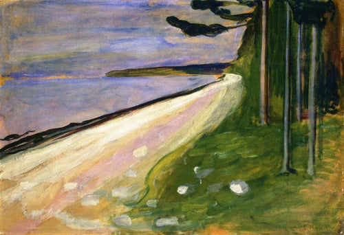 Praia em Asgartstrand (Edvard Munch) - Reprodução com Qualidade Museu