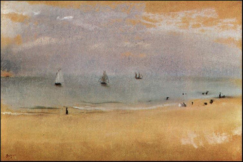 Praia com barcos à vela (Edgar Degas) - Reprodução com Qualidade Museu
