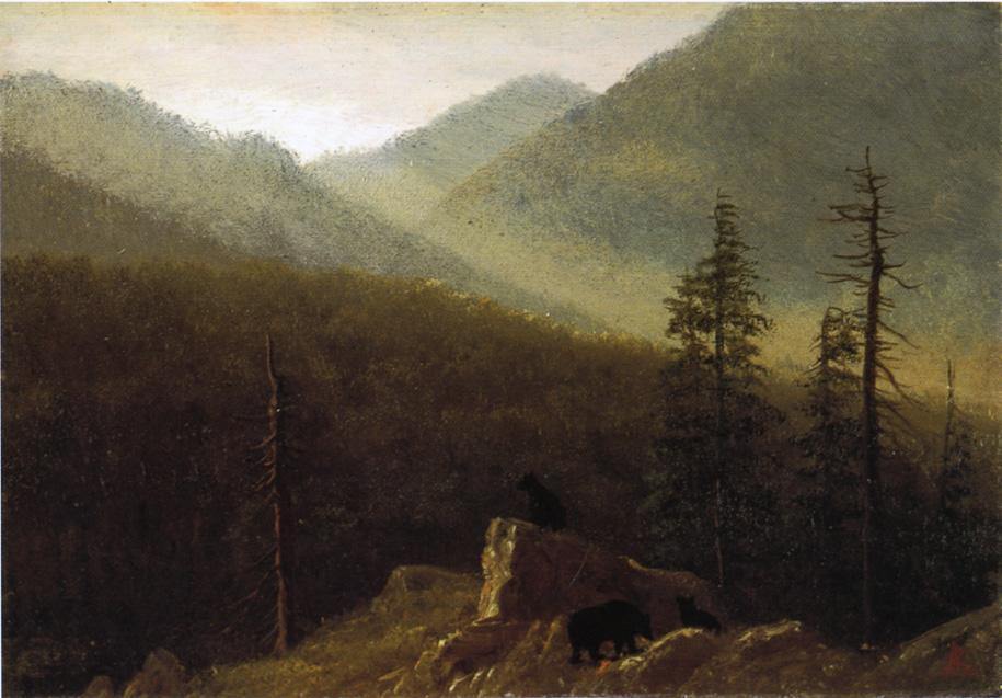 Ursos no deserto (Albert Bierstadt) - Reprodução com Qualidade Museu