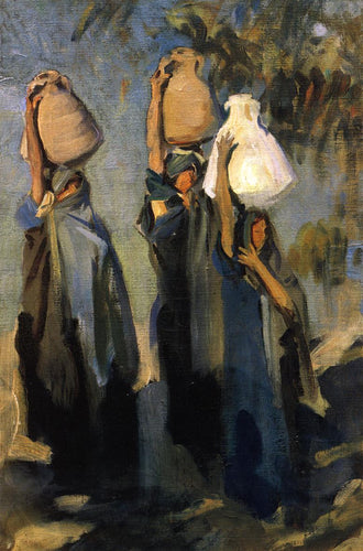Mulheres beduínas carregando potes de água (John Singer Sargent) - Reprodução com Qualidade Museu