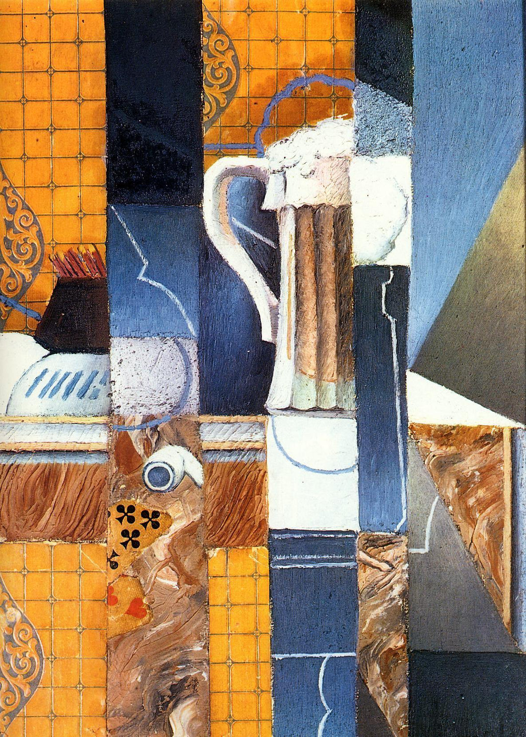 Copo de cerveja e cartões (Juan Gris) - Reprodução com Qualidade Museu