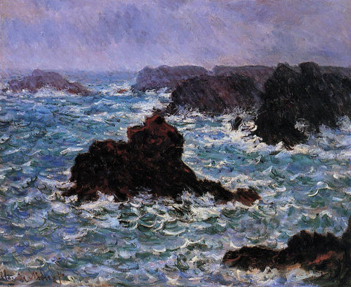 Belle-Ile, efeito chuva (Claude Monet) - Reprodução com Qualidade Museu