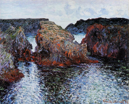 Belle-Ile, Rocks em Port Goulphar (Claude Monet) - Reprodução com Qualidade Museu