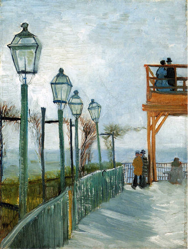 Belvedere com vista para Montmartre (Vincent Van Gogh) - Reprodução com Qualidade Museu
