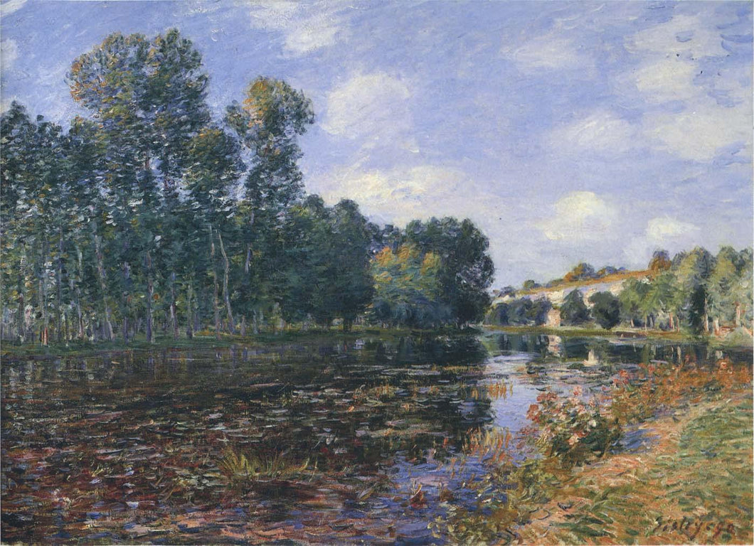 Curva no rio Loing no verão (Alfred Sisley) - Reprodução com Qualidade Museu