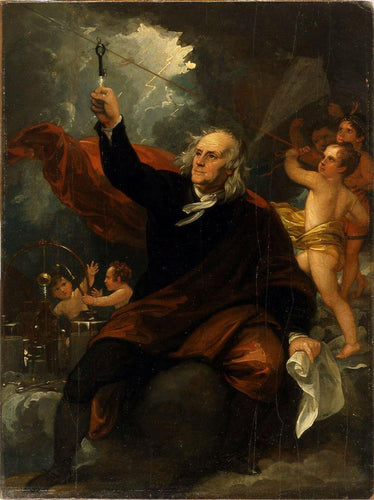 Benjamin Franklin extraindo eletricidade do céu - Replicarte