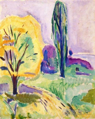 Árvore amarela e verde (Edvard Munch) - Reprodução com Qualidade Museu