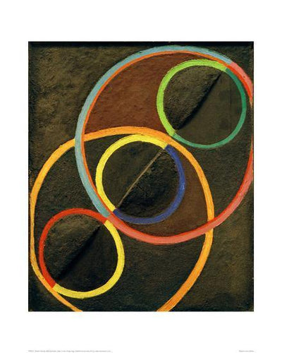 Relevo preto com círculos de cores (Robert Delaunay) - Reprodução com Qualidade Museu