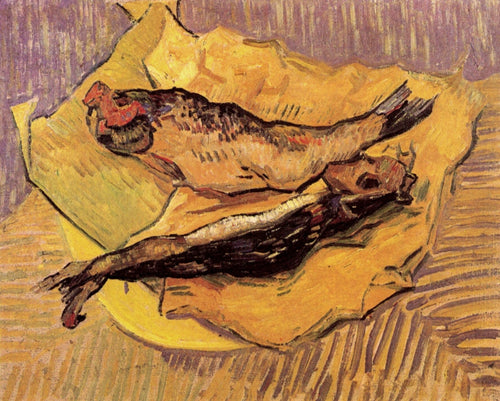 Bloaters em um pedaço de papel amarelo (Vincent Van Gogh) - Reprodução com Qualidade Museu