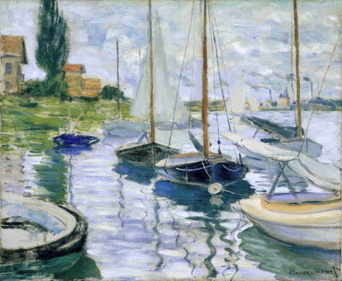 Barcos em repouso em Petit Gennevilliers (Claude Monet) - Reprodução com Qualidade Museu