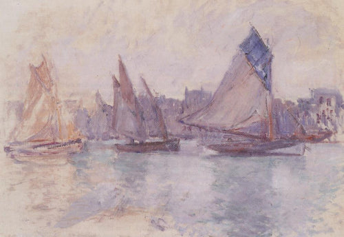 Barcos no porto de Le Havre (Claude Monet) - Reprodução com Qualidade Museu