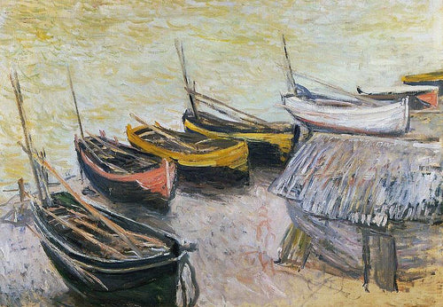Barcos na praia (Claude Monet) - Reprodução com Qualidade Museu