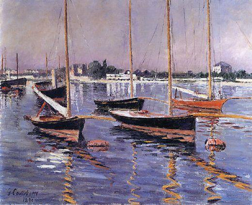 Barcos no Sena em Argenteuil (Gustave Caillebotte) - Reprodução com Qualidade Museu
