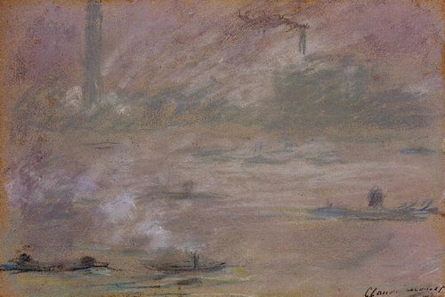 Barcos no Tamisa, Londres (Claude Monet) - Reprodução com Qualidade Museu