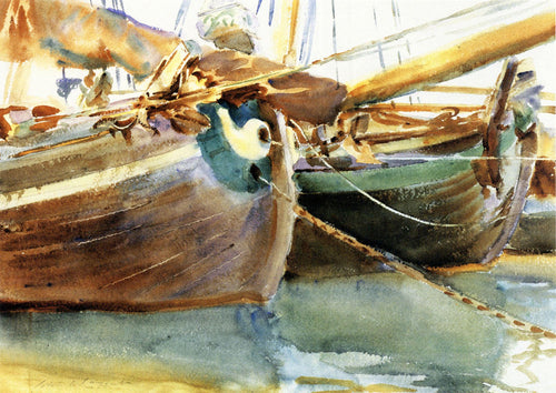 Barcos, Veneza (John Singer Sargent) - Reprodução com Qualidade Museu