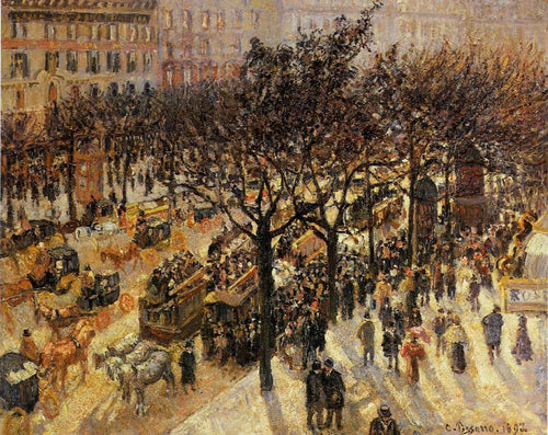 Boulevard Des Italiens, Tarde (Camille Pissarro) - Reprodução com Qualidade Museu