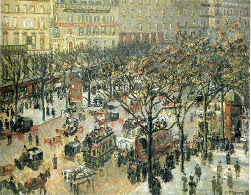 Boulevard Des Italiens, Manhã, Luz do Sol (Camille Pissarro) - Reprodução com Qualidade Museu