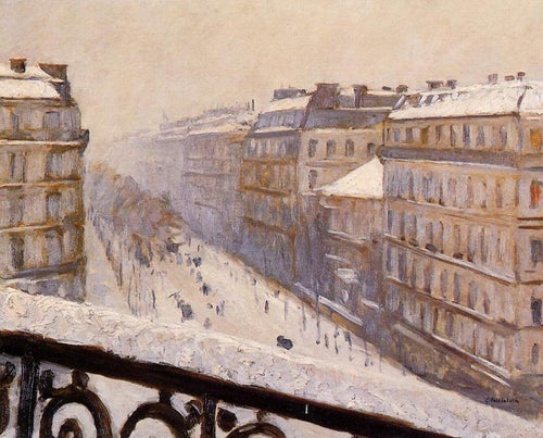 Boulevard Haussmann na neve (Gustave Caillebotte) - Reprodução com Qualidade Museu