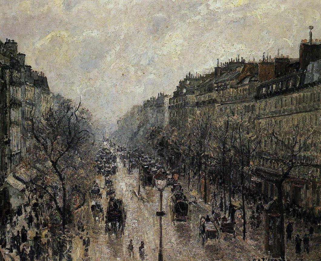 Boulevard Montmartre, Manhã de Nevoeiro (Camille Pissarro) - Reprodução com Qualidade Museu