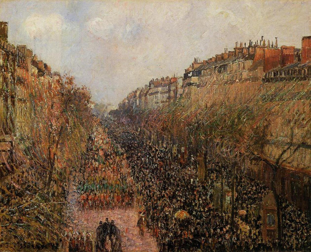 Boulevard Montmartre Mardi Gras (Camille Pissarro) - Reprodução com Qualidade Museu