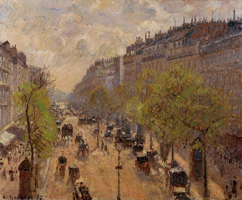Boulevard Montmartre Spring (Camille Pissarro) - Reprodução com Qualidade Museu