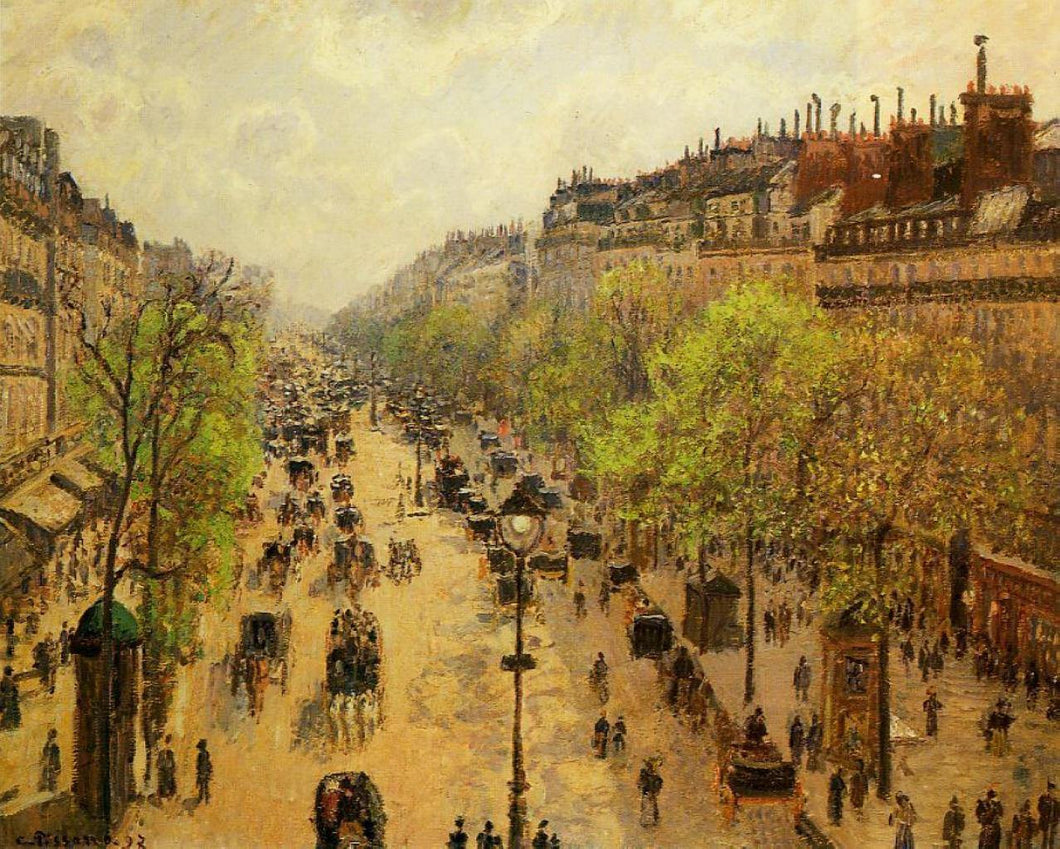 Boulevard Montmartre Spring (Camille Pissarro) - Reprodução com Qualidade Museu