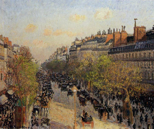 Boulevard Montmartre Sunset (Camille Pissarro) - Reprodução com Qualidade Museu