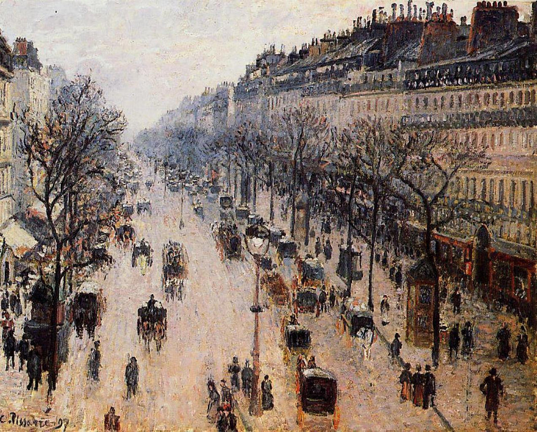 Boulevard Montmartre, manhã de inverno (Camille Pissarro) - Reprodução com Qualidade Museu