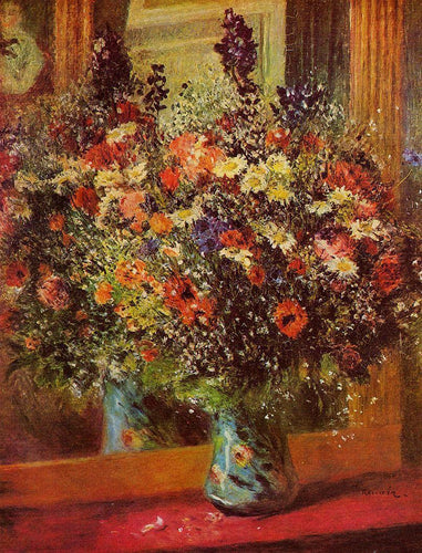 Bouquet na frente de um espelho (Pierre-Auguste Renoir) - Reprodução com Qualidade Museu