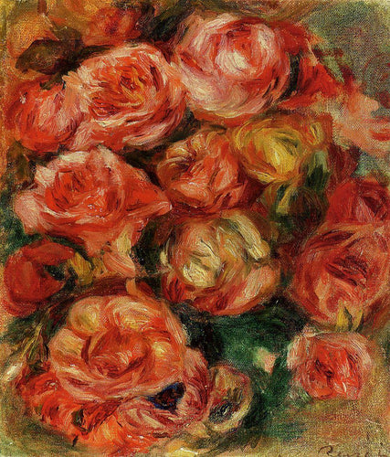 Uma tigela cheia de rosas (Pierre-Auguste Renoir) - Reprodução com Qualidade Museu
