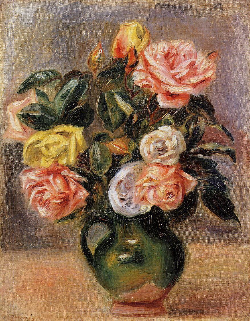 Buquê de rosas (Pierre-Auguste Renoir) - Reprodução com Qualidade Museu