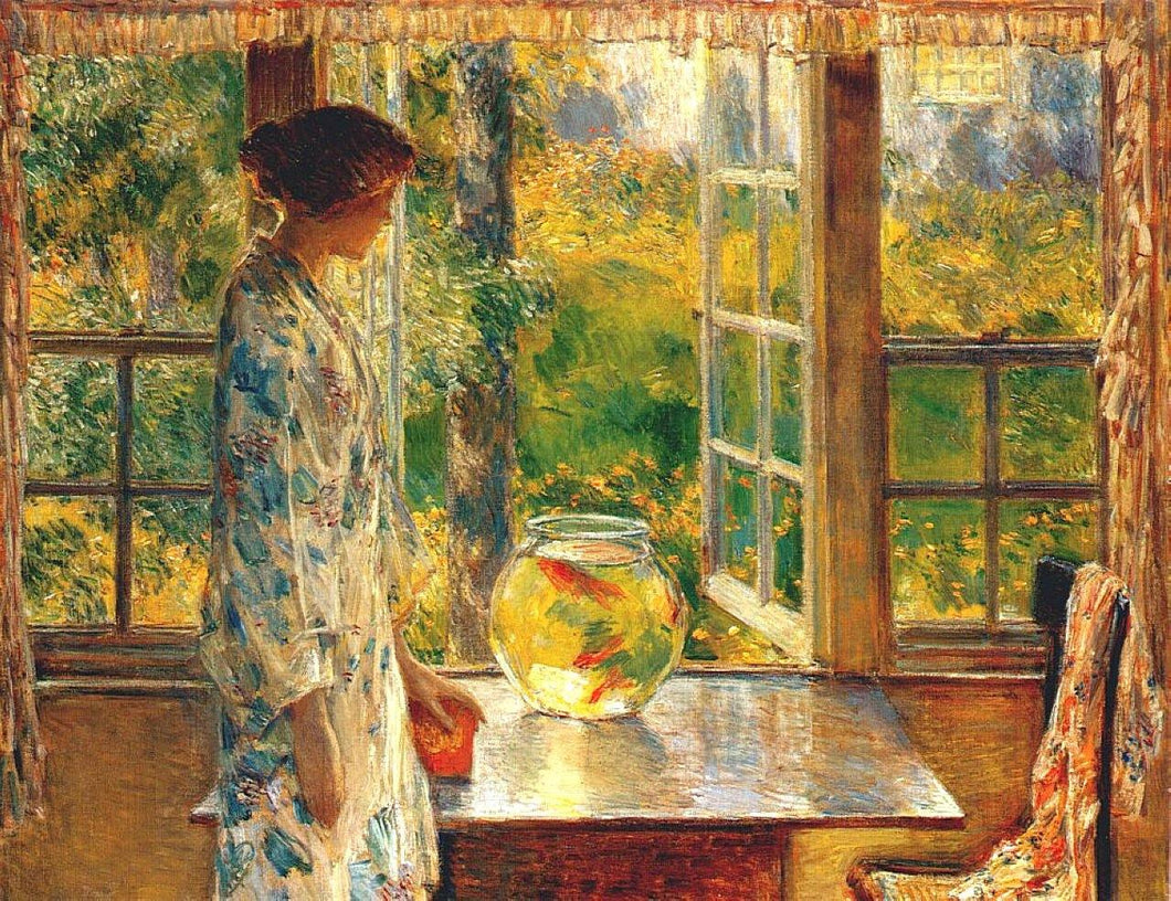 Tigela de peixe dourado - Childe Hassam