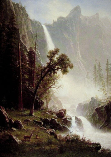 Bridal Veil Falls, Yosemite (Albert Bierstadt) - Reprodução com Qualidade Museu