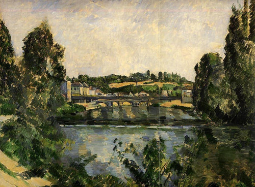 Ponte e cachoeira em Pontoise (Paul Cézanne) - Reprodução com Qualidade Museu