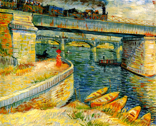 Pontes sobre o Sena em Asnières (Vincent Van Gogh) - Reprodução com Qualidade Museu