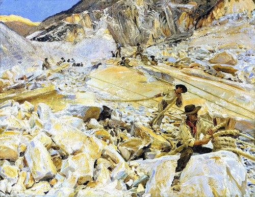 Derrubando o Mármore das Pedreiras em Carrara (John Singer Sargent) - Reprodução com Qualidade Museu