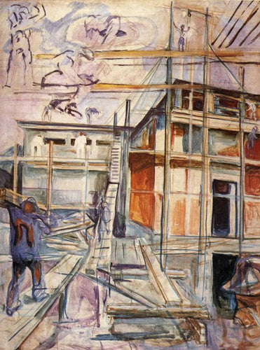 O Edifício Do Estúdio De Inverno. Ekely (Edvard Munch) - Reprodução com Qualidade Museu