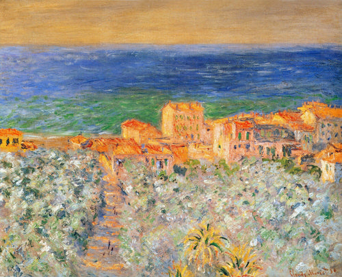 Burgo Marina em Bordighera (Claude Monet) - Reprodução com Qualidade Museu
